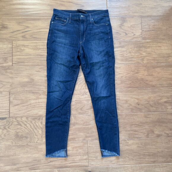 Joe's Jeans Size 27 Coraline High-Rise Skinny Ankle Dark Wash Raw Hem - Picture 1 of 11